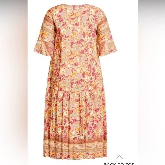 Women’s Valerie Border Dress - yellow floral (plus 18/20) - Picture 2 of 4